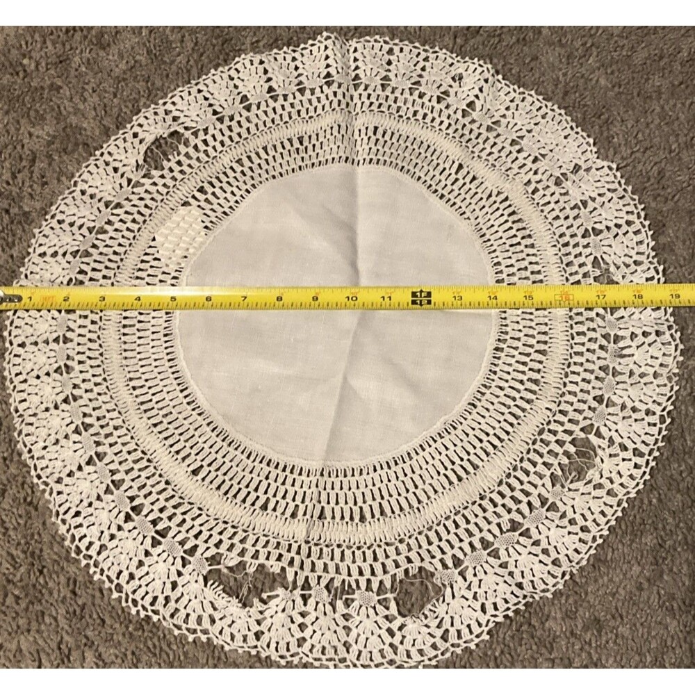 Vintage Crochet White Doily Beautiful Detailed Work!